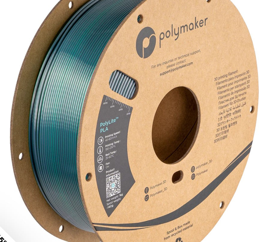 Polymaker Polylite Dual Silk PLA Jadeite (Silk Green/Silk Chrome)