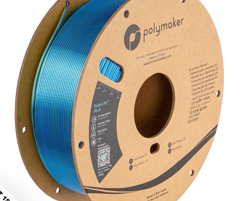 Polymaker Polylite Dual Silk PLA Chameleon (Silk Yellow / Silk Blue)