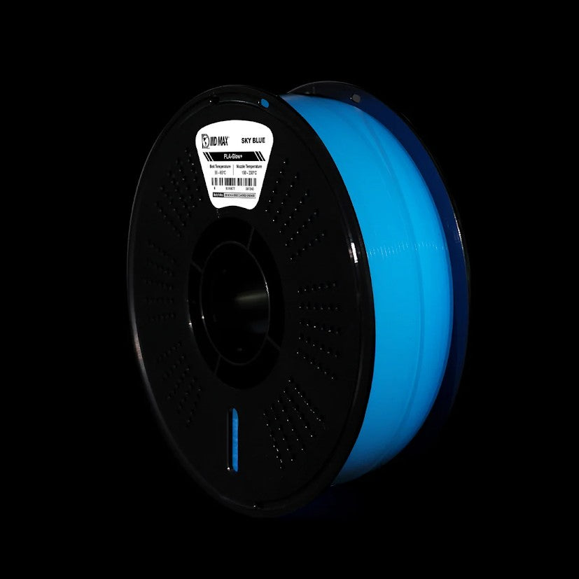 IIID Max Glow in the Dark PLA+ Filament 1.75mm Sky Blue