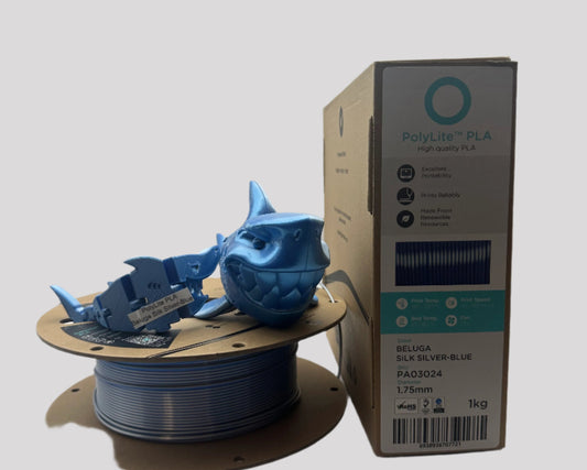 Polymaker Polylite Dual Silk PLA Beluga (Silk Sliver / Silk Blue)