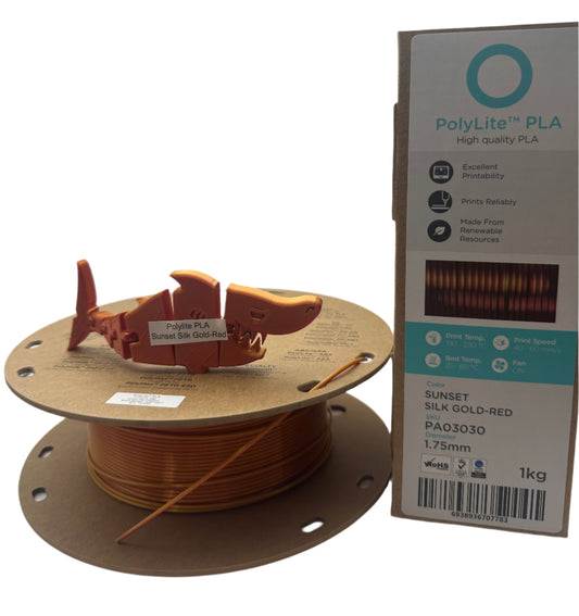 Polymaker Polylite Dual Silk PLA Sunset (Silk Gold/Silk Red)